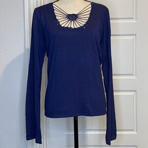 Crochet Navy Blue Women's Top